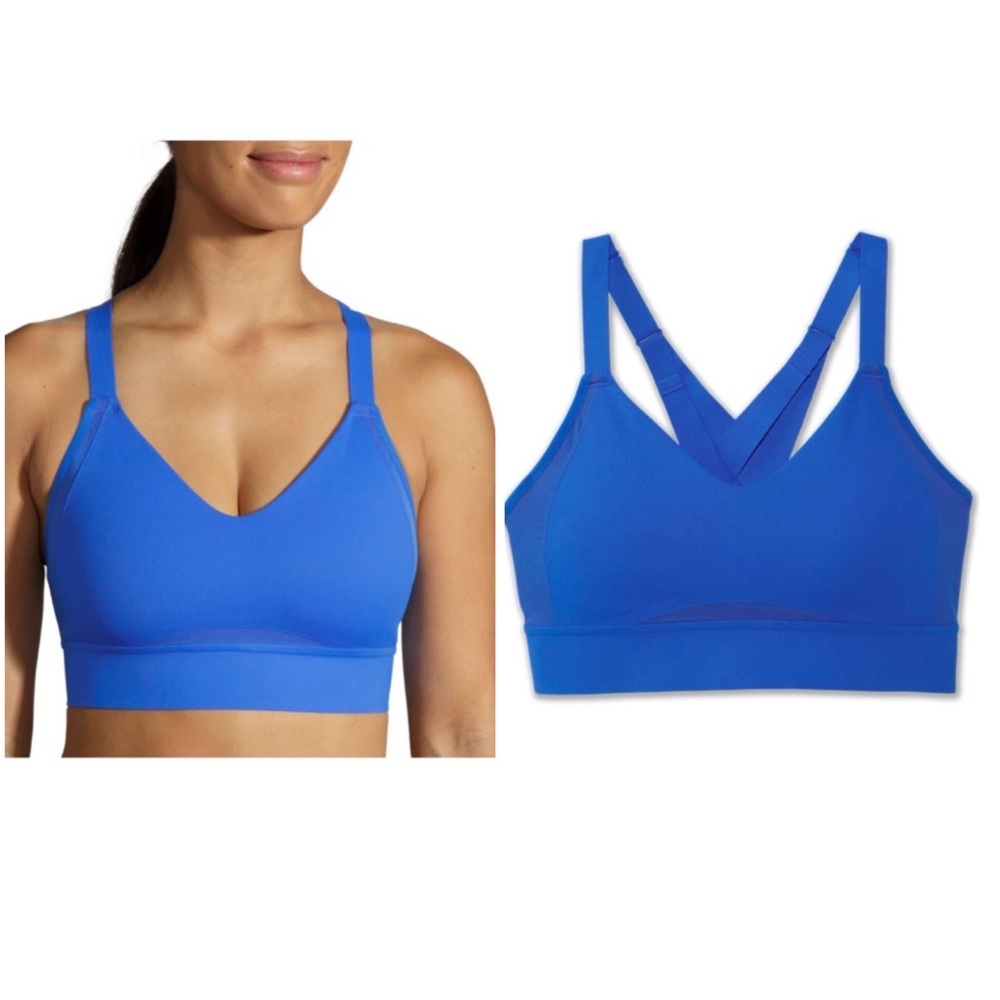 NWT Brooks Drive Interlace Sports Bra Blue | Size 30C/D